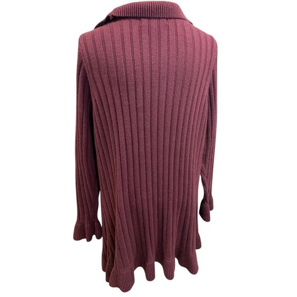 18/20 Avenue Sweater Collection Womens Eggplant Open Cardigan - Picture 6 of 9